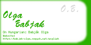 olga babjak business card