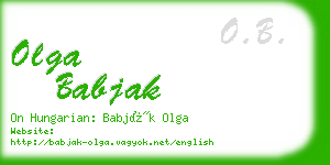 olga babjak business card